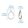 Rack Plating Alloy Teardrop Open Back Bezel Pendants PALLOY-TA0001-09P-8