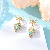 Brass Diamond Dangle Stud Earrings EJEW-MZ00465-05-1