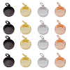 SUPERFINDINGS 16Pcs 4 Colors Brass Pendant Cabochon Settings KK-FH0006-12-1