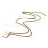 Titanium Steel Initial Letter Rectangle Pendant Necklace for Men Women NJEW-E090-01G-24-2