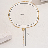 Stainless Steel Crystal Rhinestone Relief Portrait Saint Pendant Tassel Cross Rosary Bead Necklaces for Women EU5525-2-2