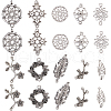 SUNNYCLUE 80Pcs 10 Styles Flower Theme Tibetan Style Alloy Connector Charms FIND-SC0007-57-1