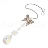 Crystal and Alloy Rhinestones Steel Wire Pendant Decorations HJEW-R050-01RGP-4