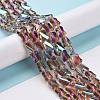 Faceted Electroplated Transparent Glass Beads Strands GLAA-G092-A02-3