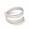 Non-Tarnish 304 Stainless Steel Rectangle Open Cuff Ring for Women RJEW-B027-28P-2