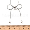 304 Stainless Steel Bowknot Pendant Snake Chain Necklaces for Women NJEW-R014-01P-2