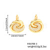 French Style Brass Clear Cubic Zirconia Swirl Stud Earrings HY3681-2-4