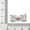 Arch Brass Micro Pave Clear Cubic Zirconia Fold Over Clasps KK-V008-22P-3