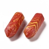 Mother's Day Gifts Synthetic Orange Red Malachite No Hole G-K330-11-3