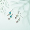 2Pair 2 Style Natural & Synthetic Mixed Stone with Yin Yang Long Dangle Earrings EJEW-JE04962-5