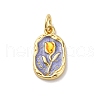 Brass Enamel Pendants KK-Q098-29G-B-1
