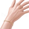 Brass Twisnted Curb Chains Finger Ring Bracelets for Women BJEW-JB11811-3