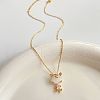 Alloy Crystal Rhinestone & Cat Eye Tiger Pendant Necklaces for Women WGE6163-02-1