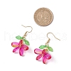 304 Stainless Steel Glass Dangle Earrings EJEW-MZ00433-02-3
