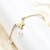 304 Stainless Steel Butterfly Link Bracelets BJEW-C098-01A-G-1