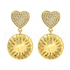 Rack Plating Brass Micro Pave Clear Cubic Zirconia Stud Earrings EJEW-I313-15B-G-1