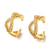 Brass Micro Pave Clear Cubic Zirconia Cuff Earrings EJEW-K309-11G-4