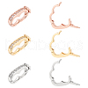 Olycraft 6Pcs 3 Colors Rack Plating Brass Micro Pave Cubic Zirconia Twister Clasps ZIRC-OC0001-08-1