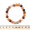 Natural Red Quartz Round Beaded Stretch Bracelets for Men Women BJEW-G743-01D-5