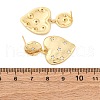 Heart Brass Micro Pave Clear Cubic Zirconia Dangle Stud Earrings EJEW-R025-24G-2