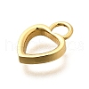 Heart Brass Open Back Bezel Charms KK-S508-07G-2