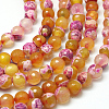 Natural Fire Crackle Agate Bead Strands G-K166-06F-8mm-05-3