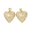 Brass Micro Pave Cubic Zirconia Pendants ZIRC-I063-24G-2