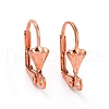 Brass Leverback Earring Findings KK-R071-07RG-4