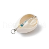 Natural Cowrie Shell & Round Dyed Synthetic Turquoise Angel Pendants PALLOY-JF03815-01-5