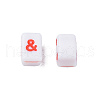 Opaque White Acrylic Connector Charms MACR-N012-21-5