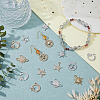 SUPERFINDINGS 28Pcs 14 Style Alloy Rhinestone Pendants ALRI-FH0001-19-4