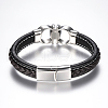 Men's Braided Leather Cord Bracelets X-BJEW-H559-15G-3