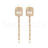 925 Sterling Silver Micro Pave Clear Cubic Zirconia Stud Earrings EJEW-U013-04G-1