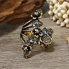 Zinc Alloy Rhinestone Finger Rings for Women UG4795-2-1