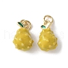 Brass Enamel Pendants KK-A252-38G-07-1