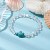 Beach Turtle Dyed Synthetic Turquoise Bead Bracelets BJEW-JB10252-01-4
