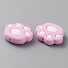 Paw Print Food Grade Eco-Friendly Silicone Focal Beads SIL-SZC0003-06A-2