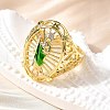 Adjustable Brass Cuff Rings for Women RJEW-F181-03G-1