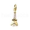 Brass Micro Pave Cubic Zirconia Charms KK-P295-45G-1