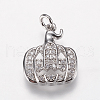 Brass Micro Pave Cubic Zirconia Pendants ZIRC-G139-15P-1
