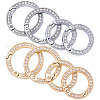 Gorgecraft 8Pcs 4 Styles Alloy Crystal Rhinestone Spring Gate Rings FIND-GF0005-59-1