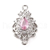 Brass Pave Cubic Zirconia Connector Charms KK-Z051-04P-01-1