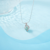   1Pc Rhodium Plated 925 Sterling Silver Rhinestone Pendants STER-PH0002-14-5