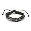 PU Imitation Leather Braided Cord Bracelets BJEW-P329-02B-AS-1