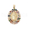 Brass Clear Cubic Zirconia Pendants KK-Z050-28G-02-1