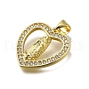 Brass Micro Pave Cubic Zirconia Pendants KK-C090-35G-03-2