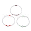 3Pcs Electroplate Glass Beads Stretch Bracelet set for Women BJEW-JB11397-4