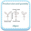 GOMAKERER 10Pcs Rhodium Plated Rack Plating 925 Sterling Silver Rabbit Ear Peg Bails FIND-GO0002-68-2
