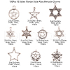100Pcs 10 Styles Tibetan Style Alloy Pentacle Pendants TIBEP-CJ0001-60-2