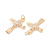 Brass & Glass & Cubic Zirconia Pendants KK-G468-12G-2